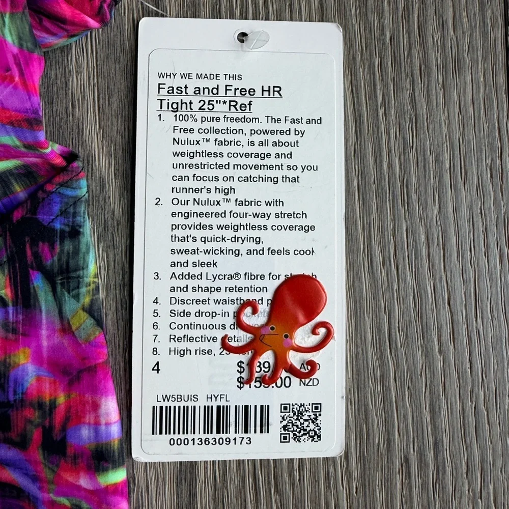 Lululemon Fast and Free HR Tight *Reflective in Hyper Flow Pink Multi Size 4